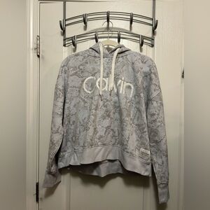 Animal Print Calvin Klein Hoodie women’s cropped‎ sweatshirt size XL Athleisure